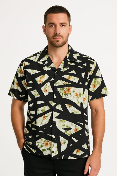 Men’s Short Sleeve Shirt – Black Multi