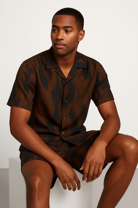 Men’s Modern Brushstroke Set – Brown & Black