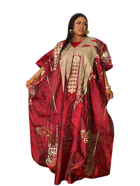 Elegant Embroidered Bubu Dress with Inner Slip