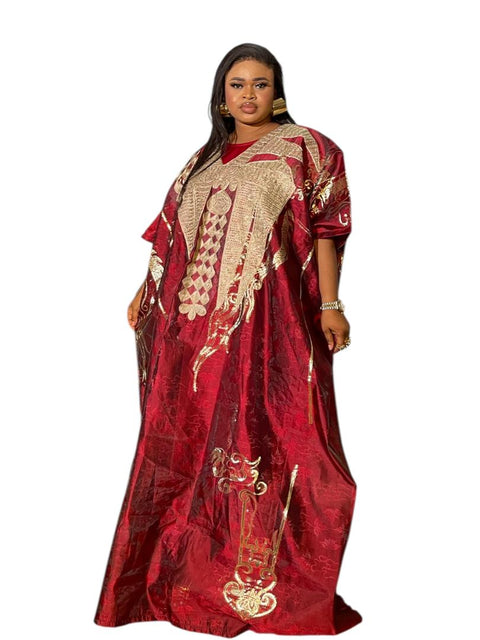 Elegant Embroidered Bubu Dress with Inner Slip