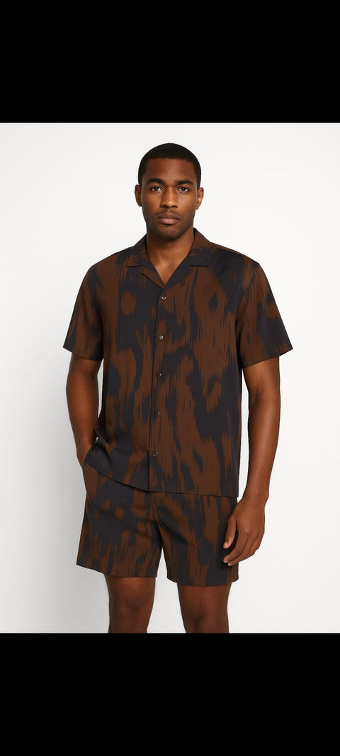 Men’s Modern Brushstroke Set – Brown & Black